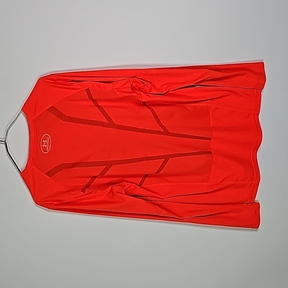 UNDER Armour small orange fitted heatgear long sleeve reflective running shirt - Picture 4 of 7